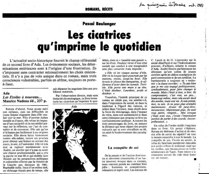 Les cicatrices qu'imprime le quotidien